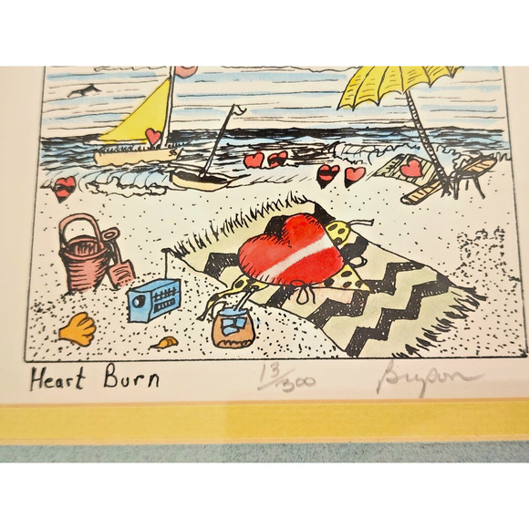 PICTURE PRINT-BILL BRYSON-"Heart Burn"-13 OF 300-Signed-Framed - Picture 4 of 12